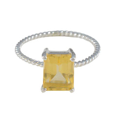 Pauline Twist Yellow Solitaire Ring Citrine Yellow