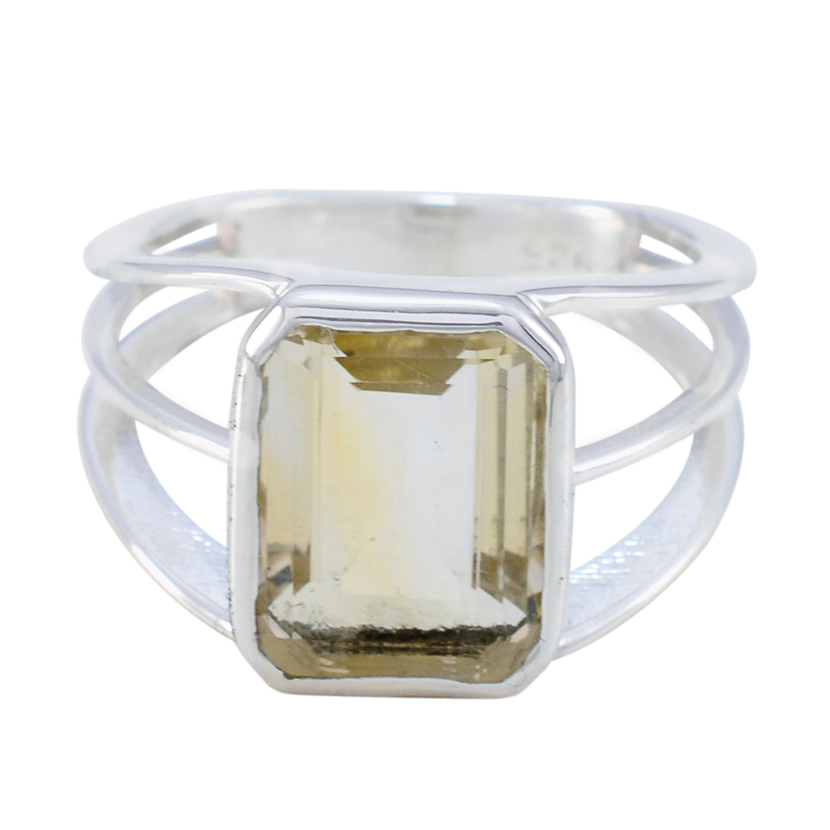 Isadora Yellow Solitaire Ring for Women in Silver Citrine Yellow