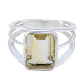 Isadora Yellow Solitaire Ring for Women in Silver Citrine Yellow