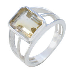 Isadora Yellow Solitaire Ring for Women in Silver
