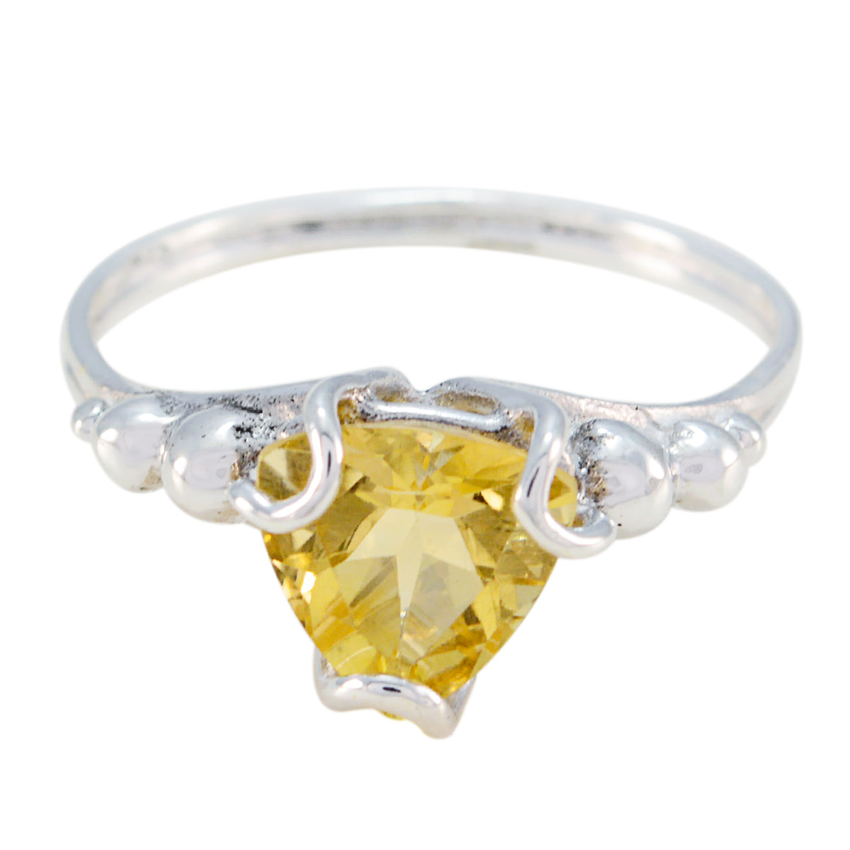 Constanza Yellow Solitaire Ring for Women with Gemstone Citrine Yellow