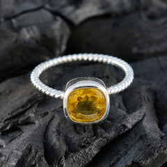 Ha-eun Yellow Solitaire Ring for Women with Gemstone