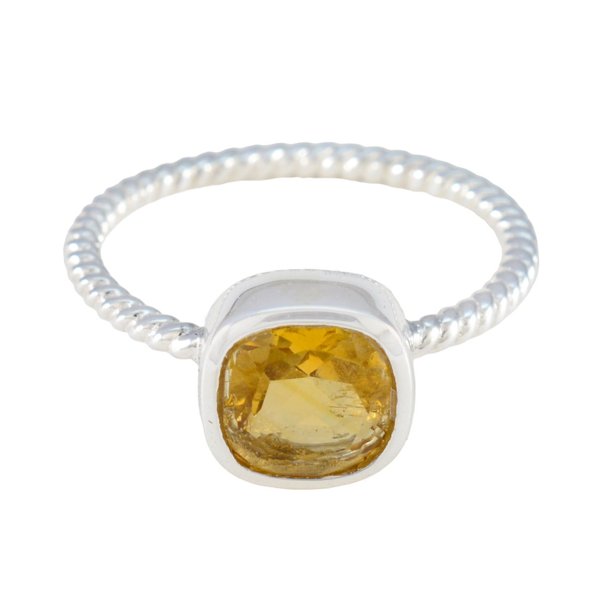 Ha-eun Yellow Solitaire Ring for Women with Gemstone Citrine Yellow