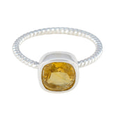 Ha-eun Yellow Solitaire Ring for Women with Gemstone Citrine Yellow