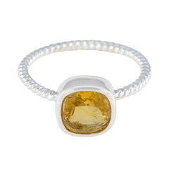 Ha-eun Yellow Solitaire Ring for Women with Gemstone Citrine Yellow