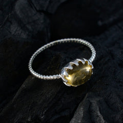 Kristine Yellow Solitaire Ring India with Sterling Silver