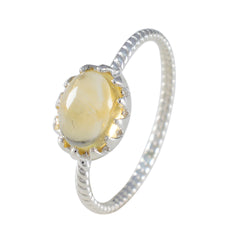 Kristine Yellow Solitaire Ring India with Sterling Silver