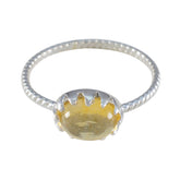 Kristine Yellow Solitaire Ring India with Sterling Silver Citrine Yellow