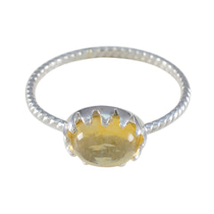 Kristine Yellow Solitaire Ring India with Sterling Silver Citrine Yellow