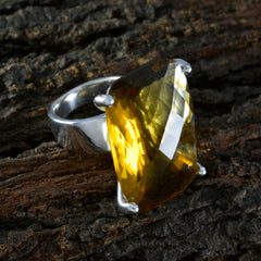 Bianca Yellow Solitaire Ring with Large Gemstone