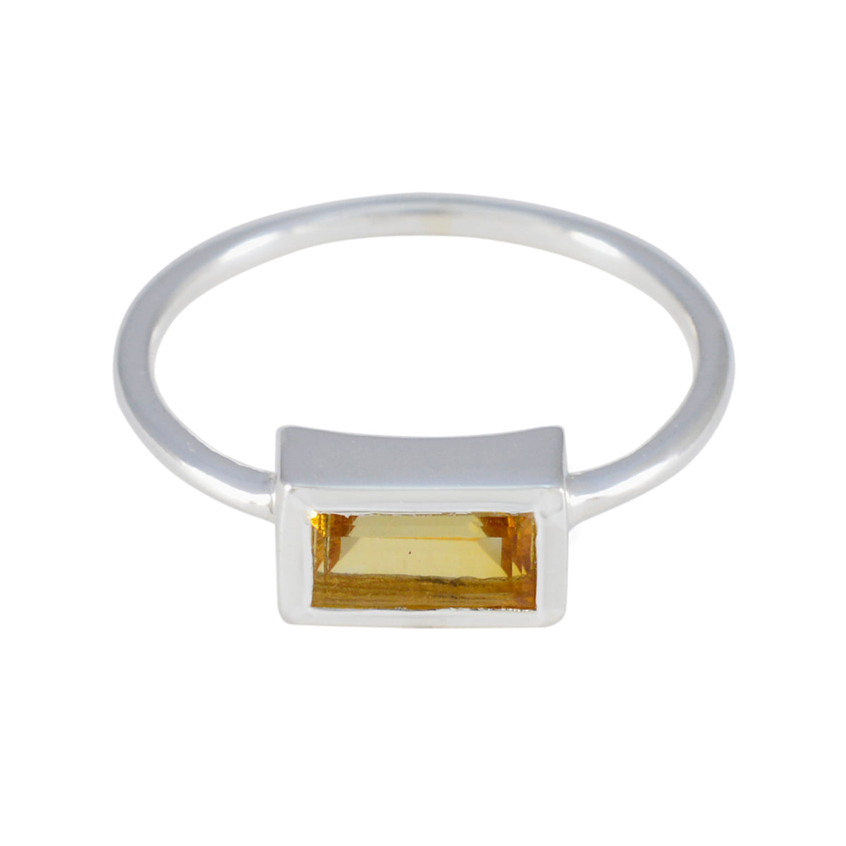 Jia Contemporary Yellow Solitaire Ring Citrine Yellow