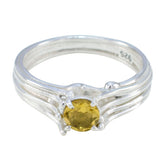 Isadora Graceful Yellow Solitaire Ring Citrine Yellow