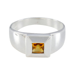 Rebeca Contemporary Yellow Solitaire Ring Citrine Yellow