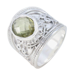 Giulia silver ring with intricate design featuring a yellow solitaire statement ring centerpiece