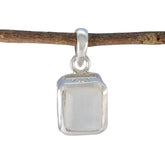 María Riyo India Fashion Pendant with Gemstone Elegance Rainbow Moonstone White White