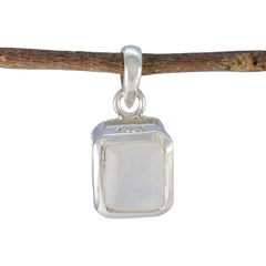 María Riyo India Fashion Pendant with Gemstone Elegance Rainbow Moonstone White White
