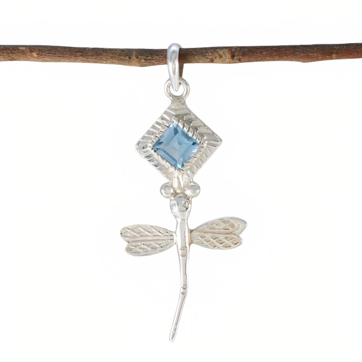 Ellie Riyo India Gemstone Necklace for Everyday Glam Blue Topaz Blue Blue