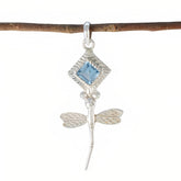 Ellie Riyo India Gemstone Necklace for Everyday Glam Blue Topaz Blue Blue