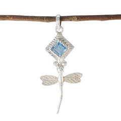 Ellie Riyo India Gemstone Necklace for Everyday Glam Blue Topaz Blue Blue