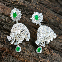 Dewi Indian Jewelry Green Studs with Elegant Design