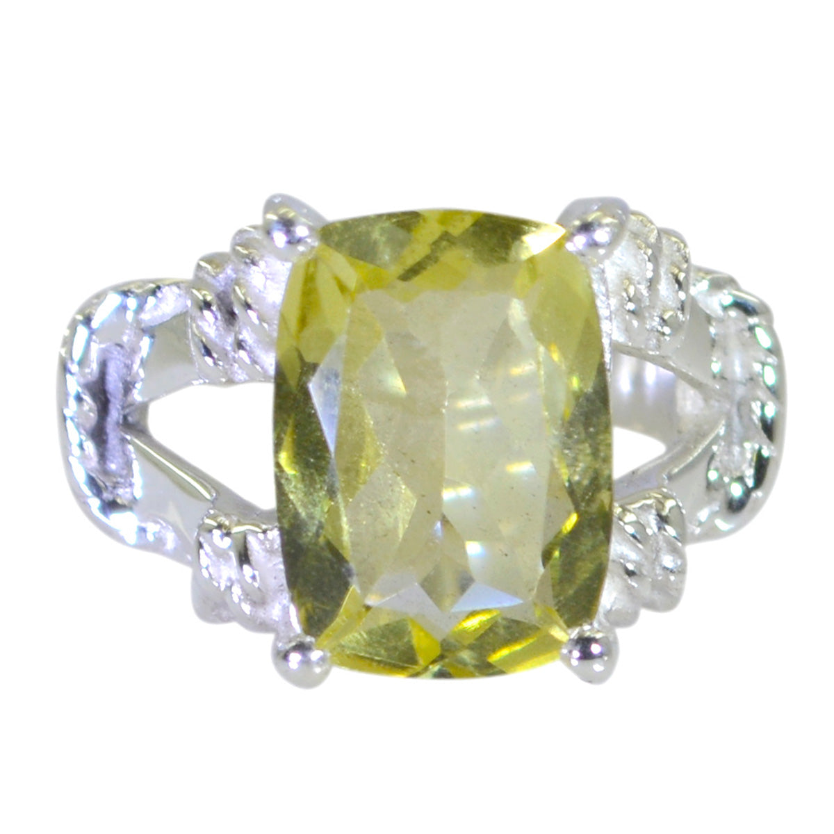 Isla Rope-Wire Yellow Solitaire Ring Lemon Quartz Yellow