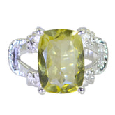 Isla Rope-Wire Yellow Solitaire Ring Lemon Quartz Yellow