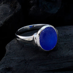 Ivana Blue Solitaire Ring Sterling Silver Gemstone
