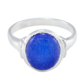 Ivana Blue Solitaire Ring Sterling Silver Gemstone Indian Blue Sapphire Blue