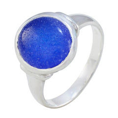 Ivana Blue Solitaire Ring Sterling Silver Gemstone