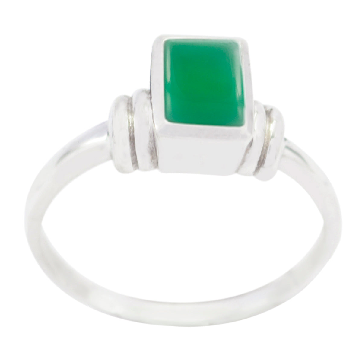 Ji-eun Artisan Green Solitaire Ring Green Onyx Green