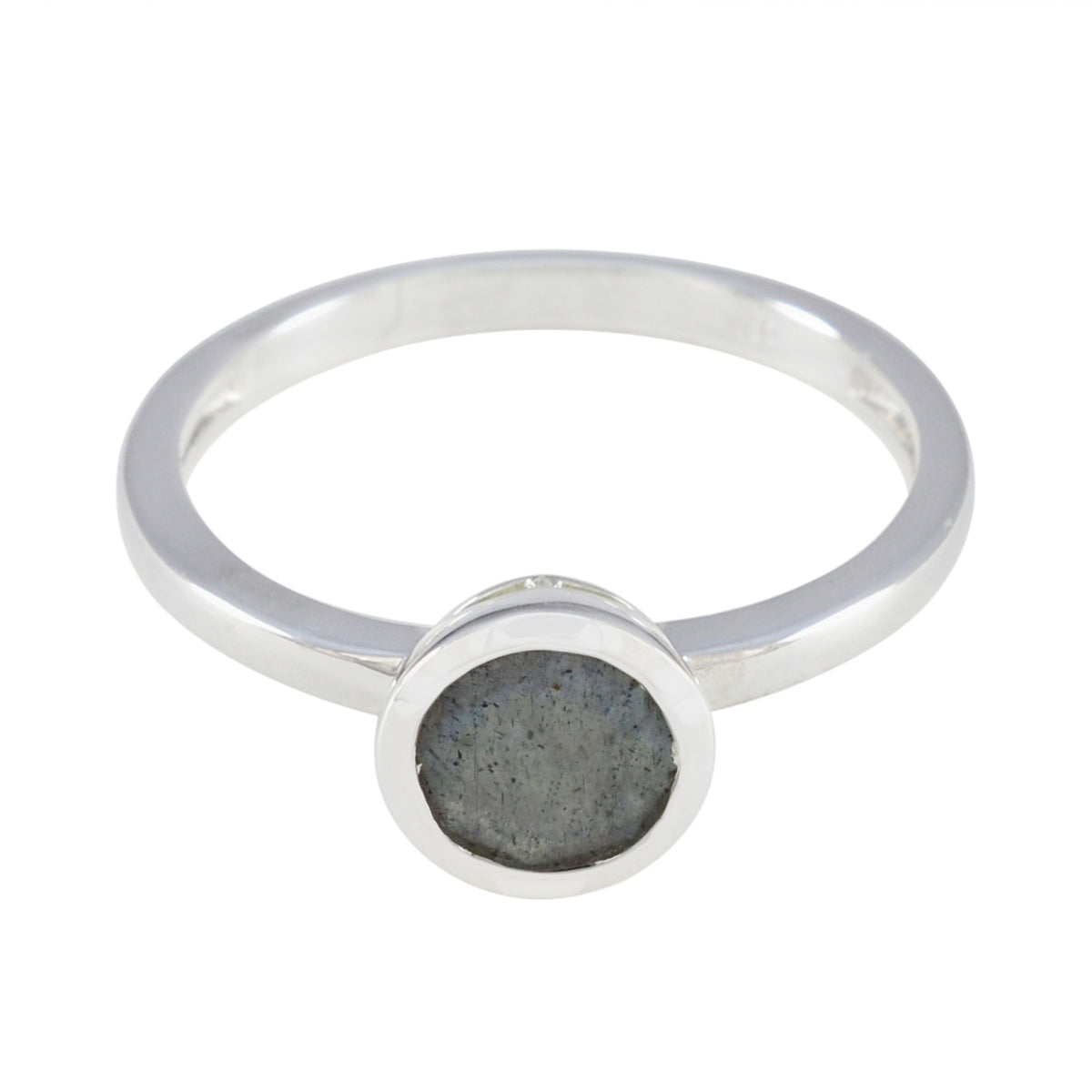 Katharina Abstract Grey Solitaire Ring Labradorite Gray