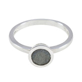 Katharina Abstract Grey Solitaire Ring Labradorite Gray