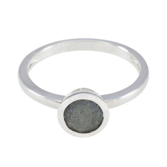 Katharina Abstract Grey Solitaire Ring Labradorite Gray