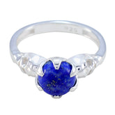 Kristine Romantic Blue Solitaire Ring Lapis Lazuli Blue