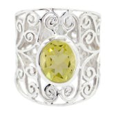 Kristine Filigree Yellow Ring with Stylish Design Lemon Quartz Yellow