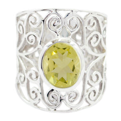 Kristine Filigree Yellow Ring with Stylish Design Lemon Quartz Yellow