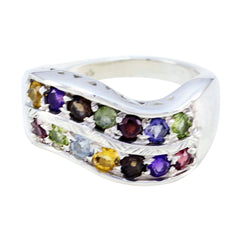 Lakshmi Boho Multicolor Halo Ring with Gemstones