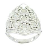 Lakshmi heritage white ring ornate silver filigree shield ring with multiple moonstone cabochons