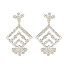 Lakshmi Stud Earrings for Elegant Everyday Wear Cubic Zirconia White Stud