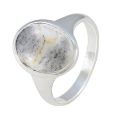 Laura Artisan Solitaire Ring with Unique White Gemstone