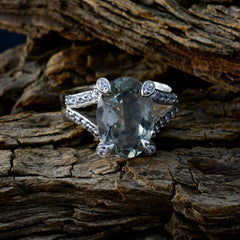 Nova Light Green Gemstone Halo Ring in Sterling Silver