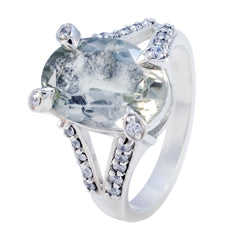 Nova Light Green Gemstone Halo Ring in Sterling Silver