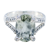 Nova Light Green Gemstone Halo Ring in Sterling Silver Green Amethyst Green