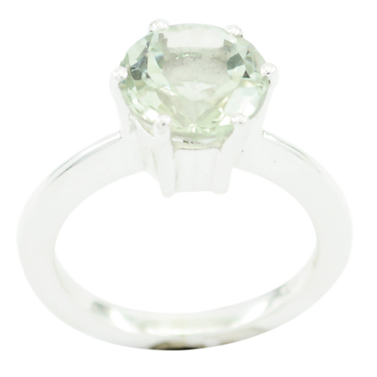 Hanna Light Green Gemstone Ring in Sterling Silver Green Amethyst Green