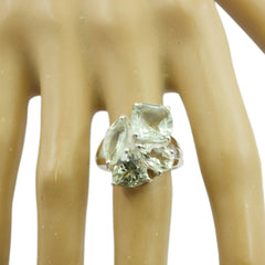 Luisa light green gemstone ring featuring multiple light green stones on silver band