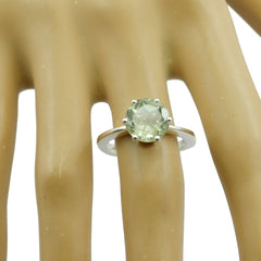 Hanna Light Green Gemstone Ring in Sterling Silver