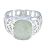 Bianca Light Green Gemstone Ring in Silver Design Prehnite Green