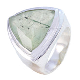 Isabella Light Green Gemstone Ring in Sterling Silver Prehnite Green
