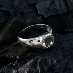 Pilar Light Green Gemstone Solitaire Ring in Silver