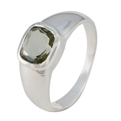 Pilar Light Green Gemstone Solitaire Ring in Silver